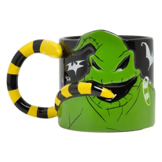Taza de cerámica de Oogie Boogie, el villano de la Ciudad de Halloween, que además brilla en la oscuridad. De 400ml y con asa en forma de gusano.