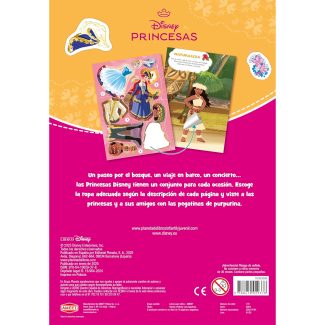 Pásalo en grande con este libro de pegatinas reposicionables inspirado en el maravillosos universo de las Princesas Disney.