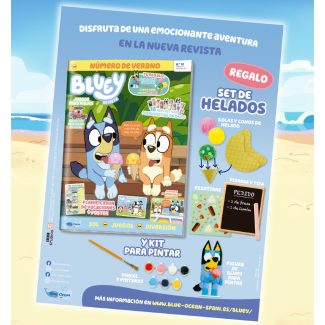 Revista Bluey Nº 10 + Set de heladería + Figura para pintar