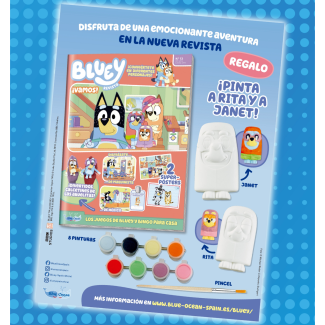 Revista Bluey Nº 13 + Set figuras de las Abuelitas para pintar