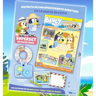 Revista Bluey Nº 9 + Set de juego de vacaciones
