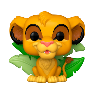 Figura Funko Pop! de vinilo de unos 9 cm. de altura de Simba, protagonista de la película de Disney El Rey León. ¡Hakuna Matata!