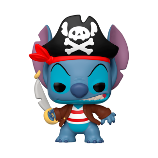 Figura de vinilo Funko Pop! de Stitch disfrazado de pirata, inspirada en el universo de Lilo & Stitch. Edición especial.