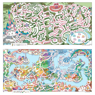 Diviértete en los Parques desde casa con este libro de laberintos para todas las edades. Además de atravesar Fantasyland, busca personajes y objetos.