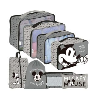 ¡Haz que tus viajes sean mucho más organizados y divertidos con el set organizador de viaje Mickey Mouse!