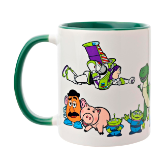 Llena tus mañanas y tus tardes de sonrisas y un poco de magia Disney con esta taza de la película que revolucionó la animación por ordenador: Toy Story.